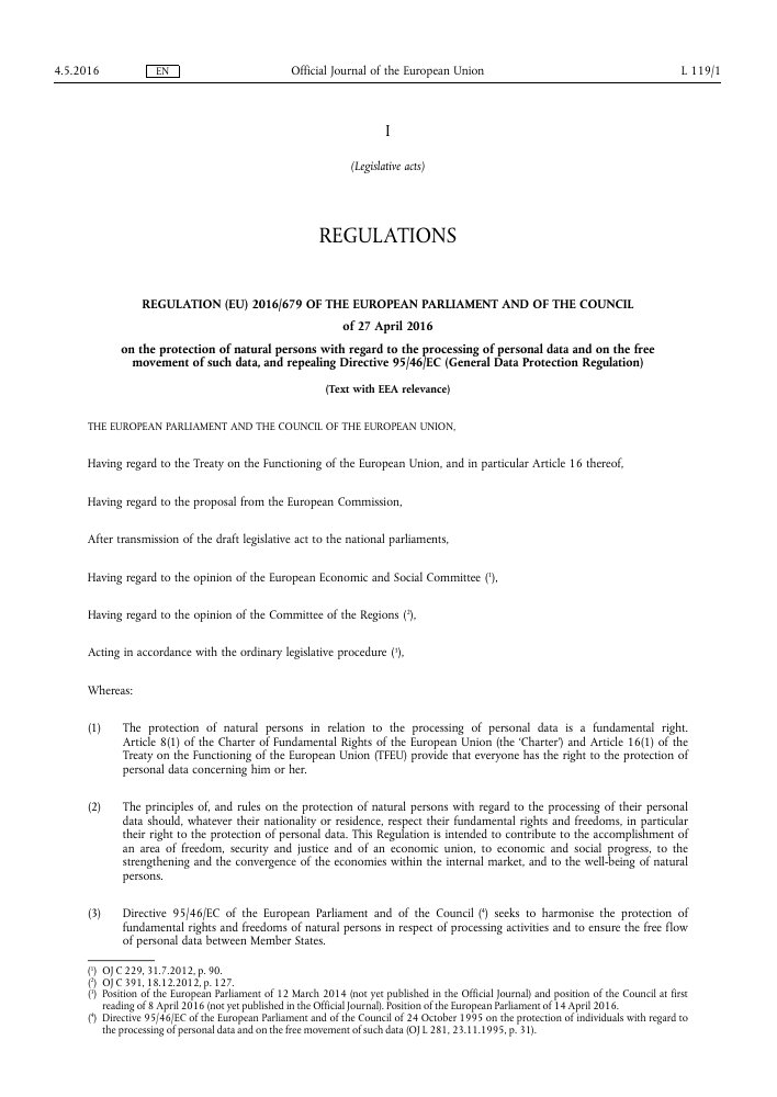 EU General Data Protection Regulation